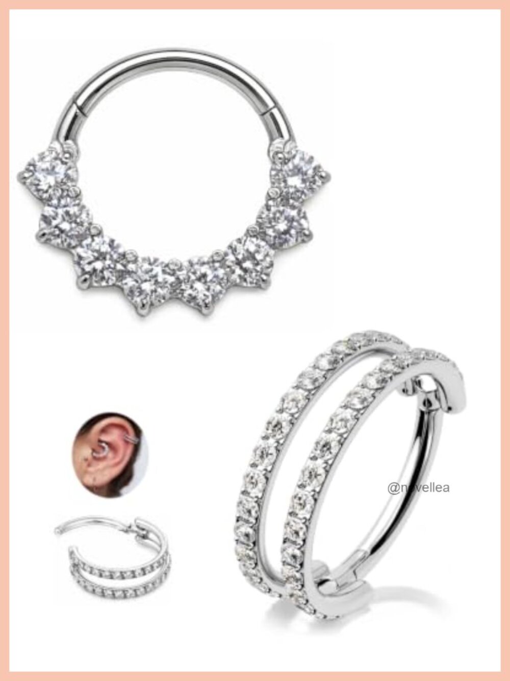16G Titanium Cartilage Hoop Earrings Hypoallergenic Nose Ring Septum Clicker